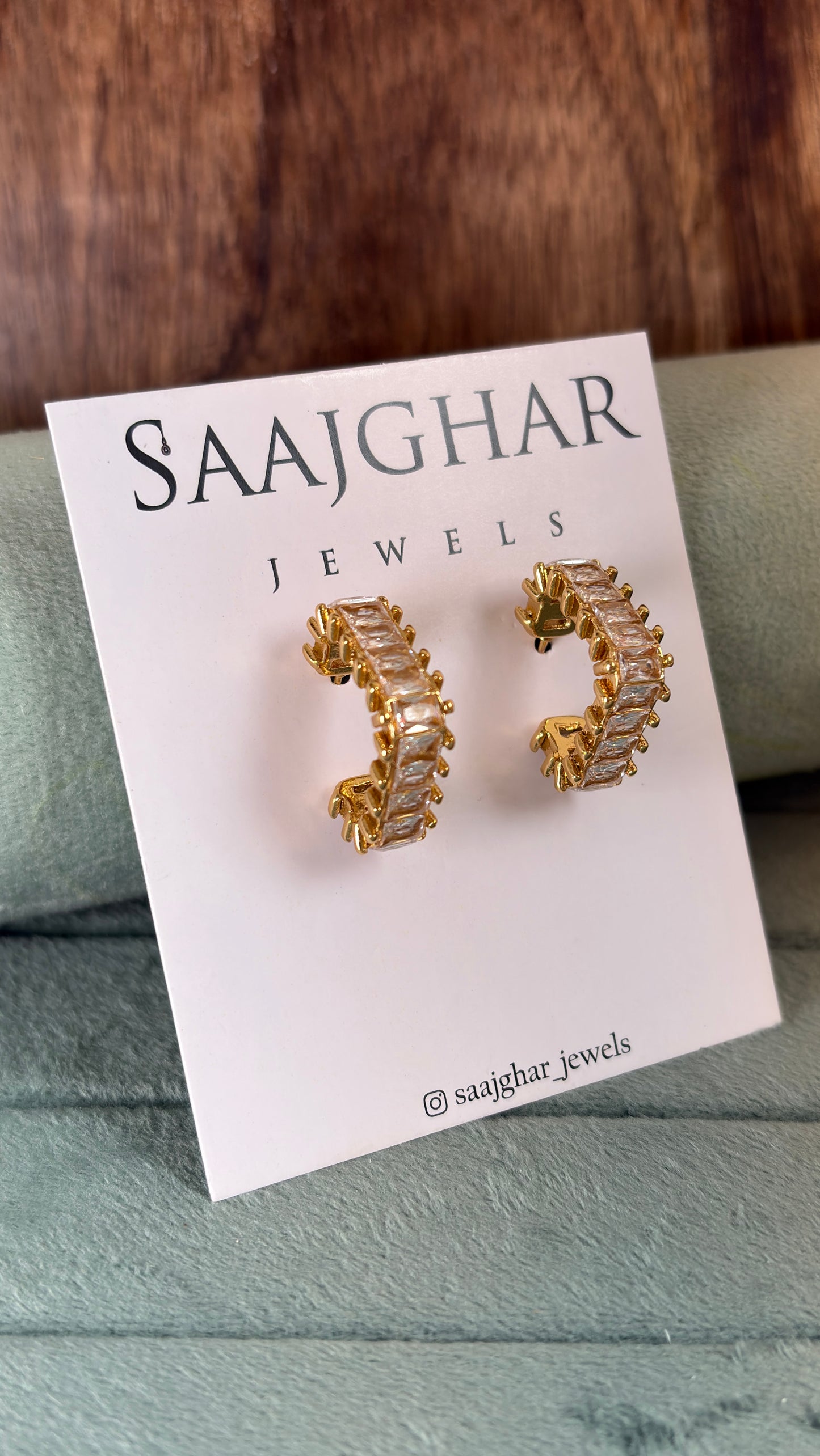 White stone earrings