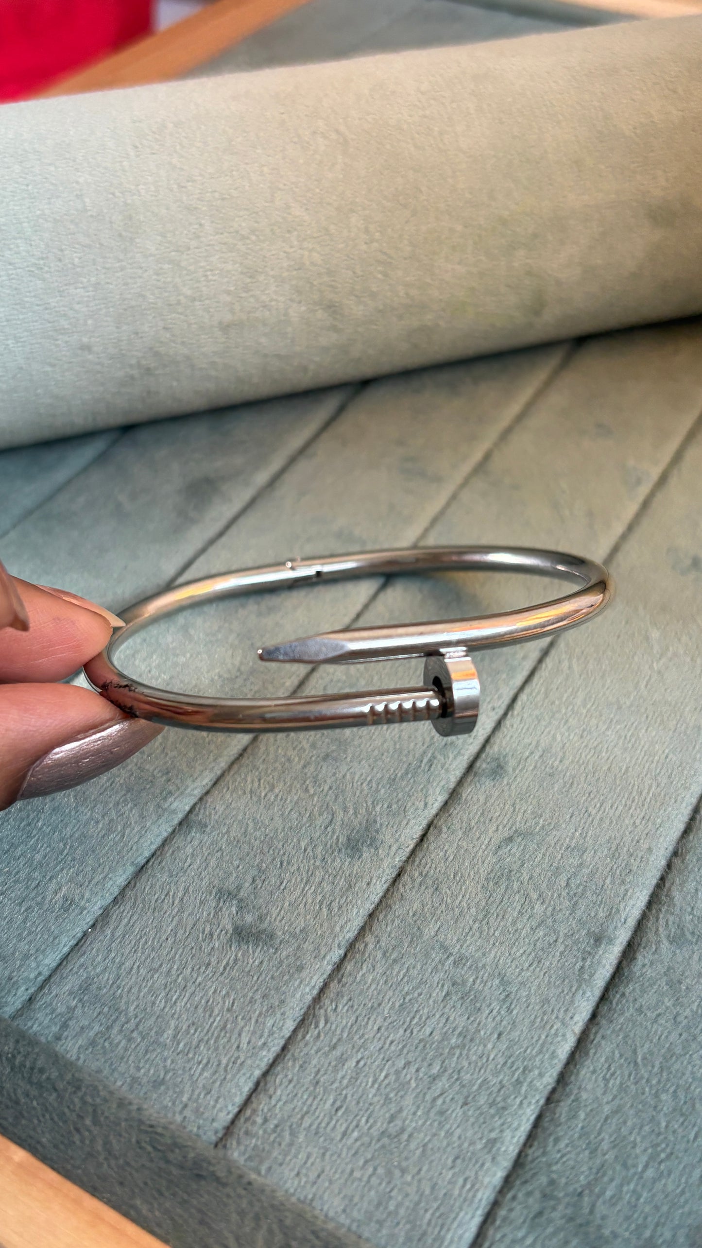 Silver Nail Bracelet kada