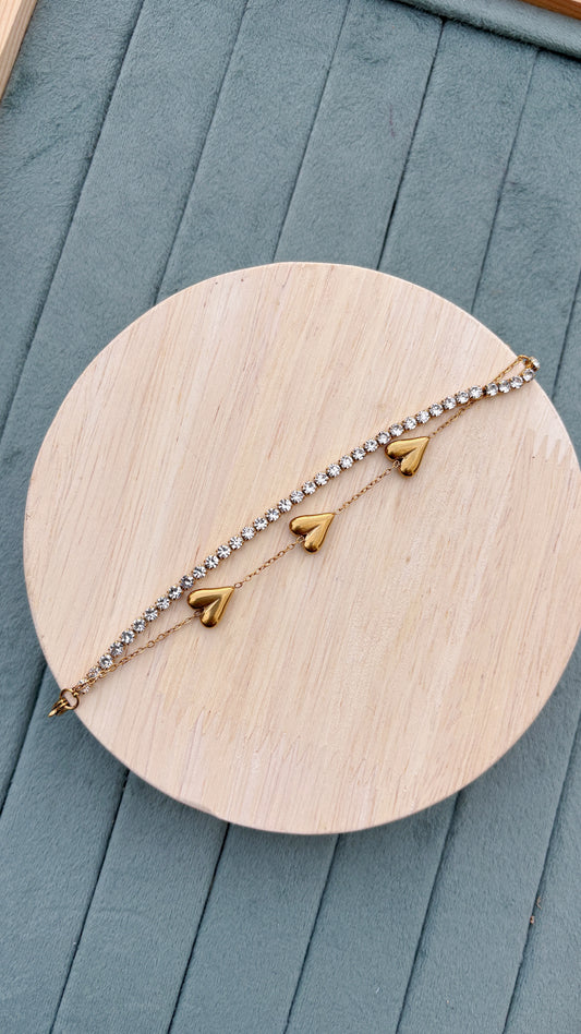 Double Layered Heart Bracelet