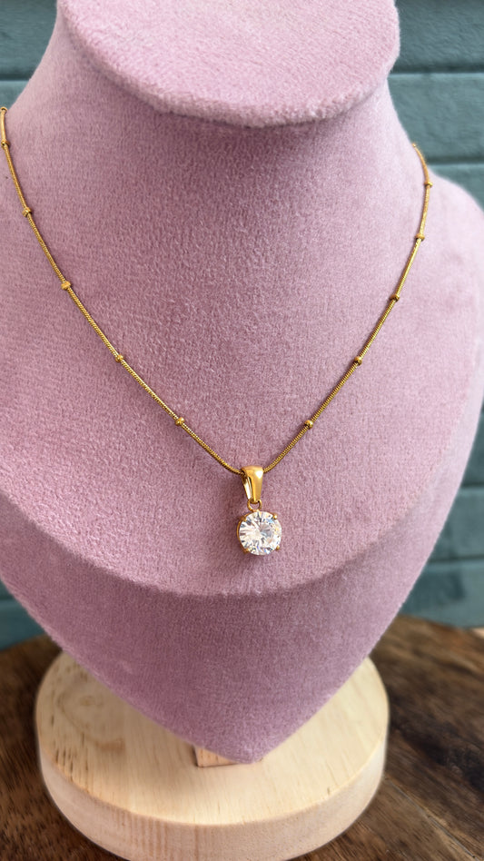 Anti Tarnish Small stone Necklace