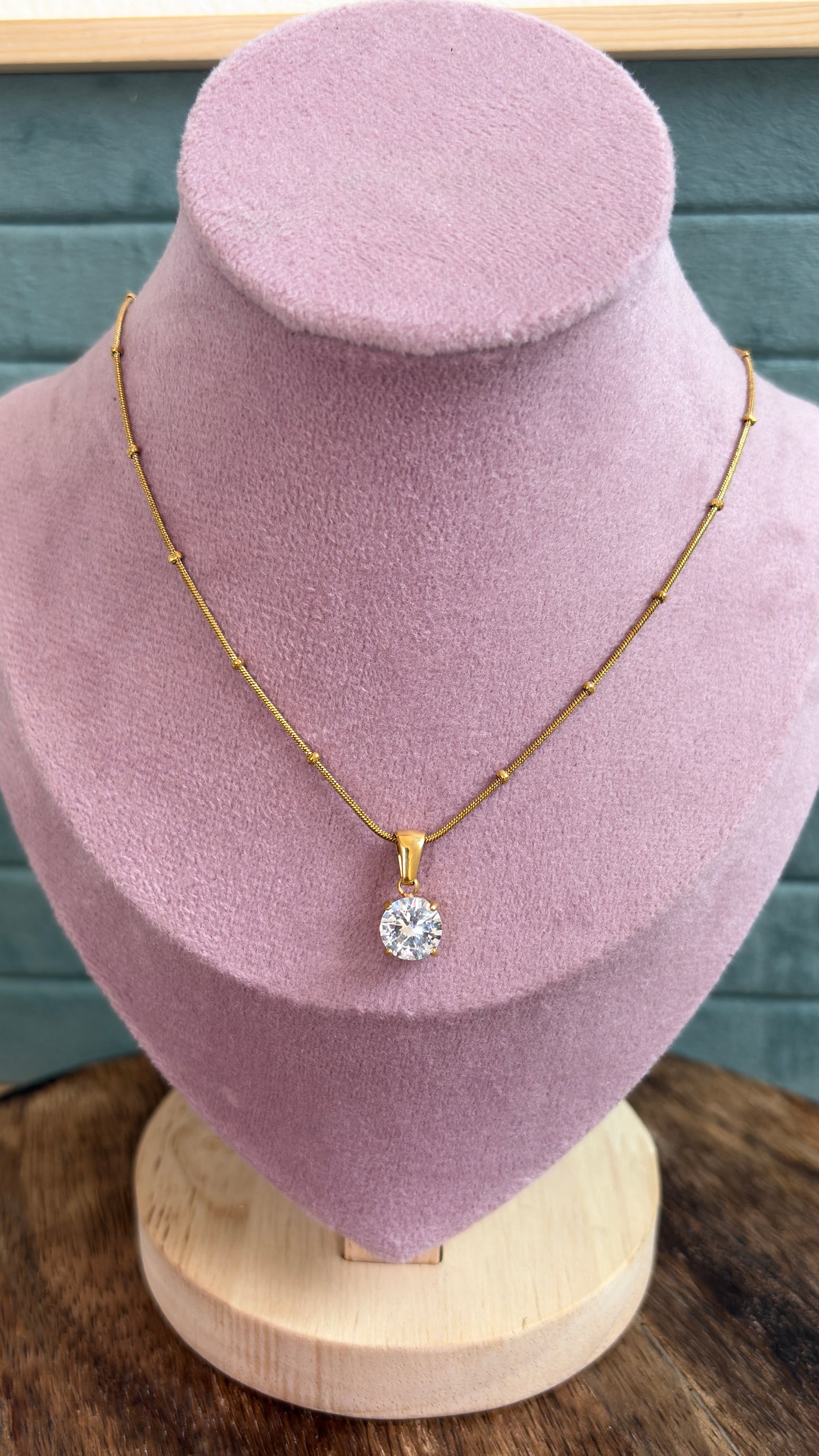Anti Tarnish Small stone Necklace