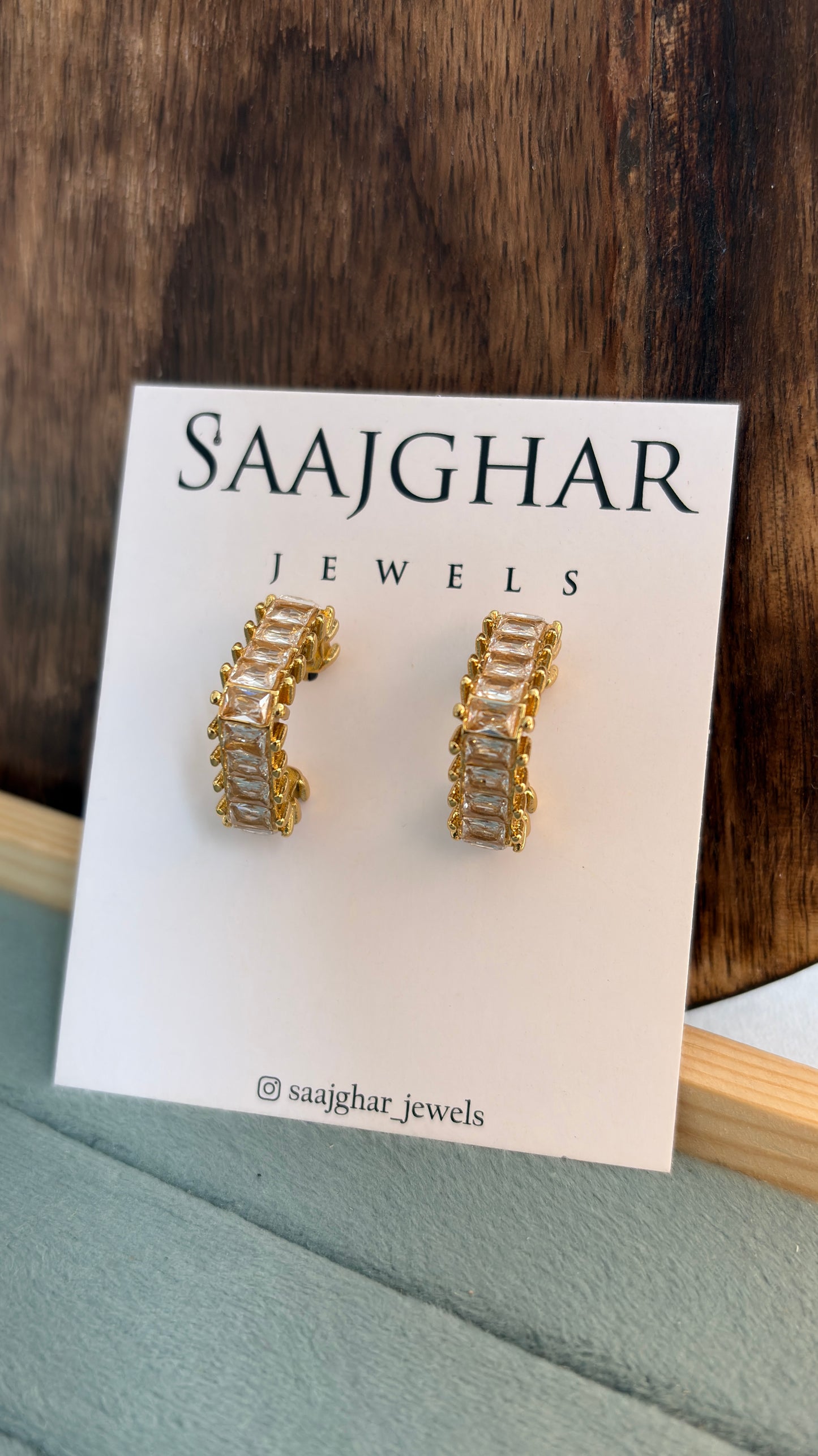 White stone earrings
