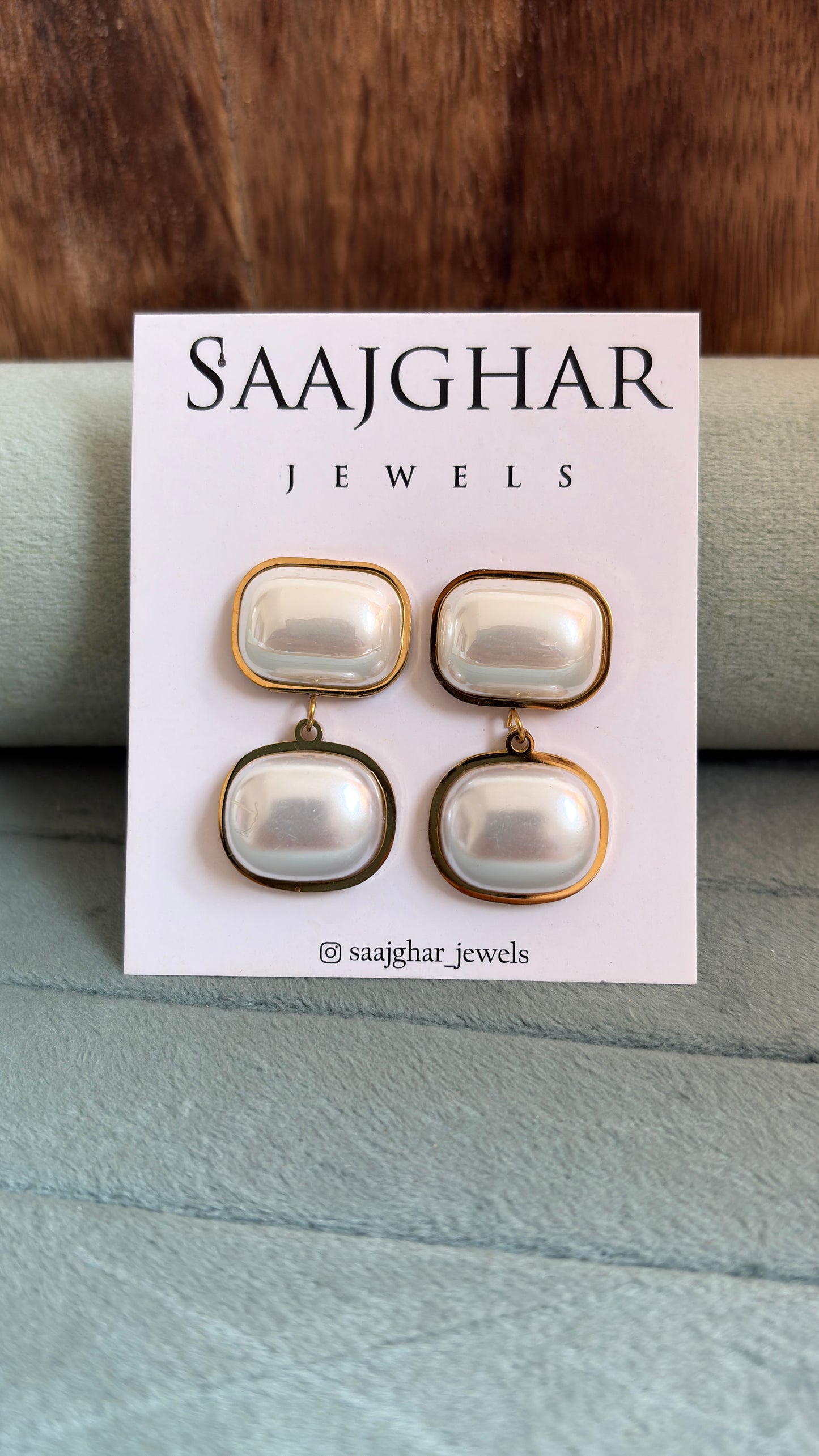 White pearl earrings