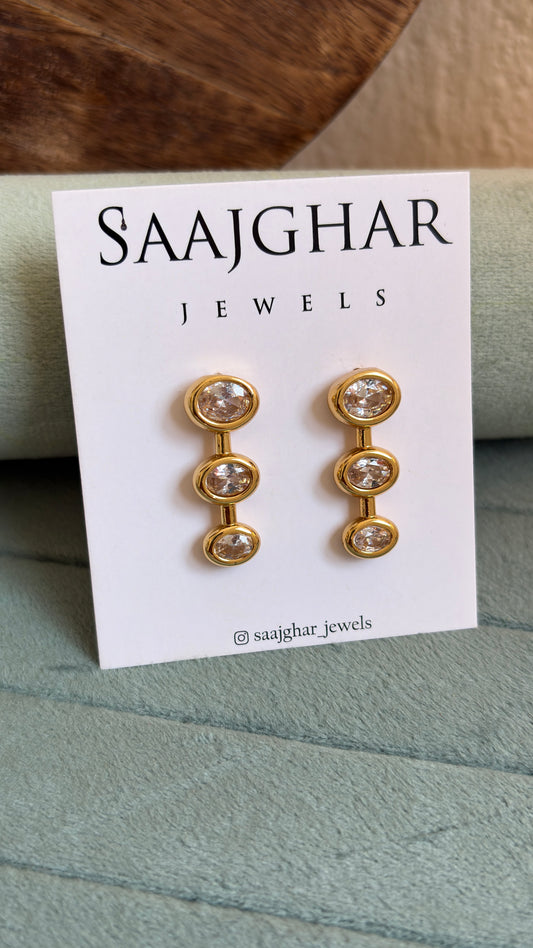 White stone earrings