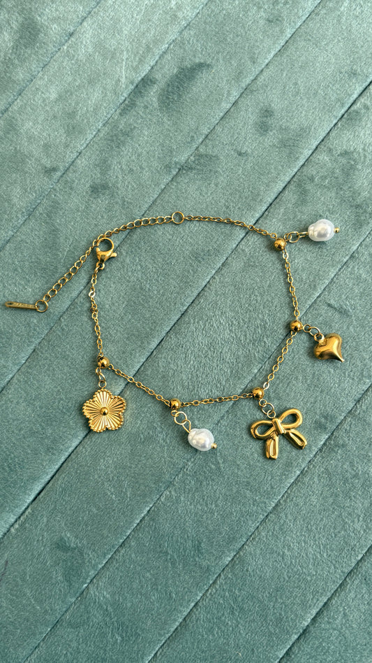 Anti Tarnish Charm Chain Bracelet